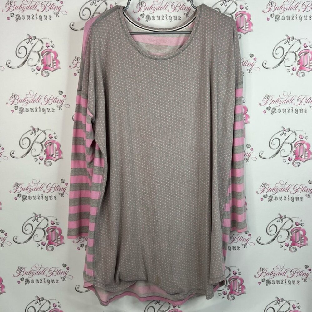 Victoria's Secret dress long sleeves comfy lounge Pink and Gray Long Sleeve Top